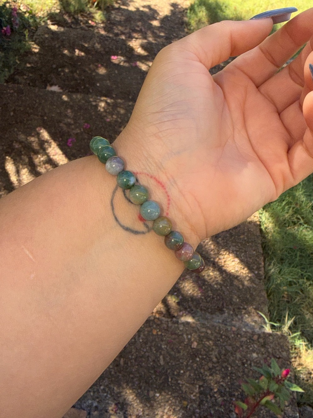 Multicolor ocean Jasper Beaded Stretch Bracelet for Women - Natural Stone Look